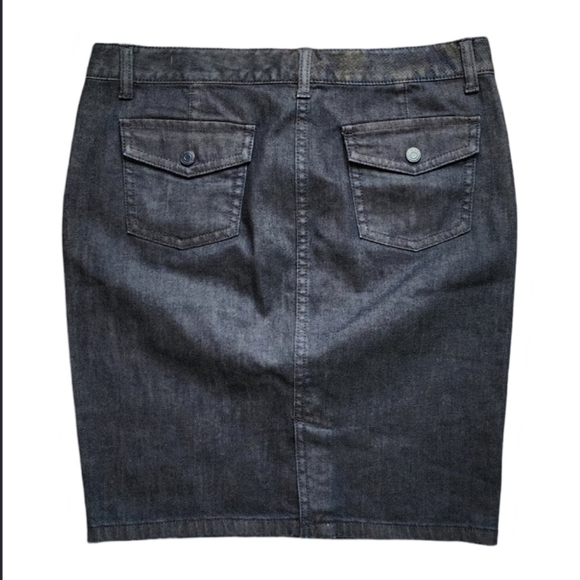 Ann Taylor Dark Wash Blue Denim Pencil Midi Skirt Women's Size 10 - Picture 2 of 7